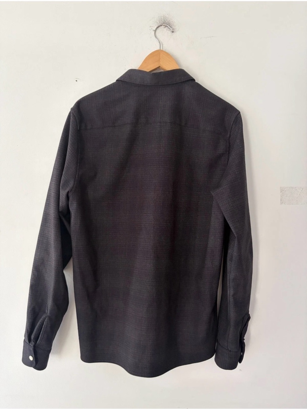 NNO7 Dress Zip Shirt Wool Zip Shirt in Black Size Medium Like New - Picture 8 of 8